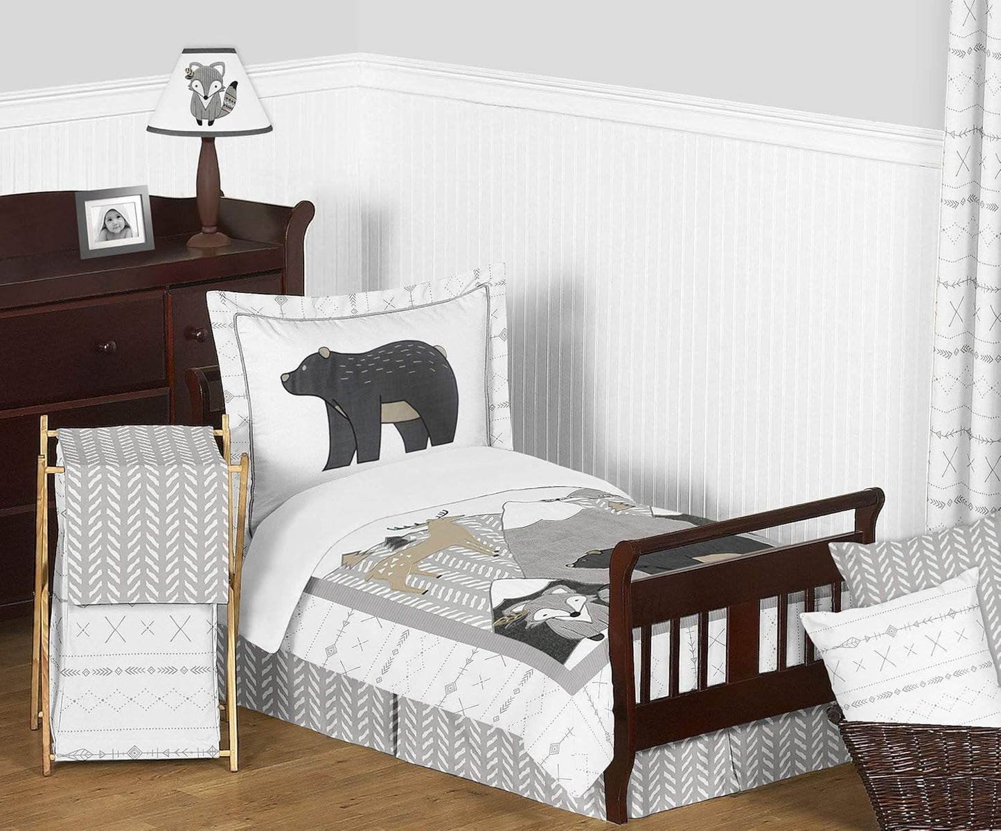 Boho Mountain Animal Comforter Bedding Set for Kids - 5 Pieces