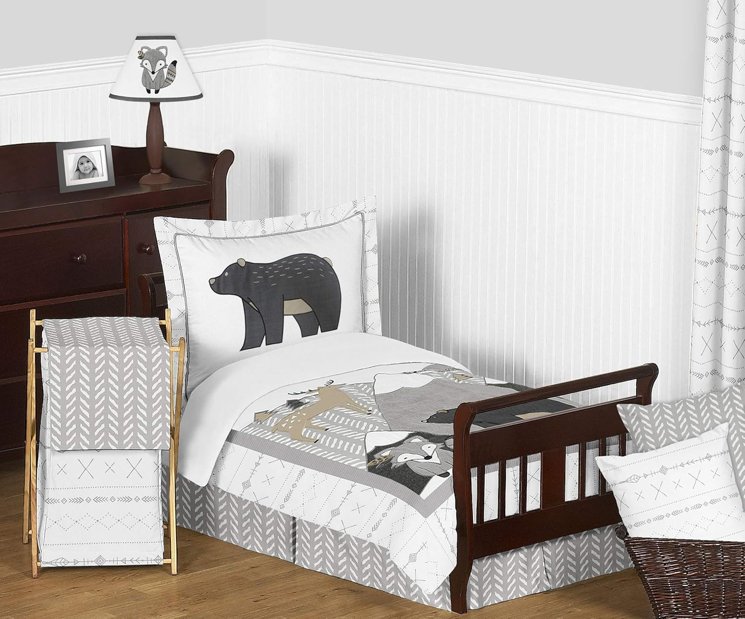 Boho Mountain Animal Comforter Bedding Set for Kids - 5 Pieces