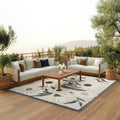 Nourison Aloha Indoor-Outdoor Beige 7 ft x 10 ft Rug - Easy Clean