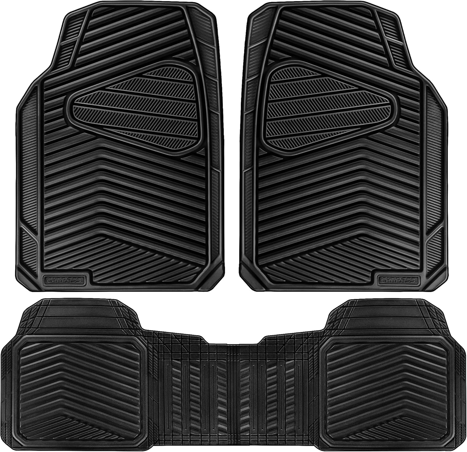 CAR PASS Heavy Duty Rubber Car Mats for All Weather Protection