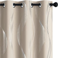 Silver Wave Blackout Curtains 66W x 84L - Light Blocking Thermal