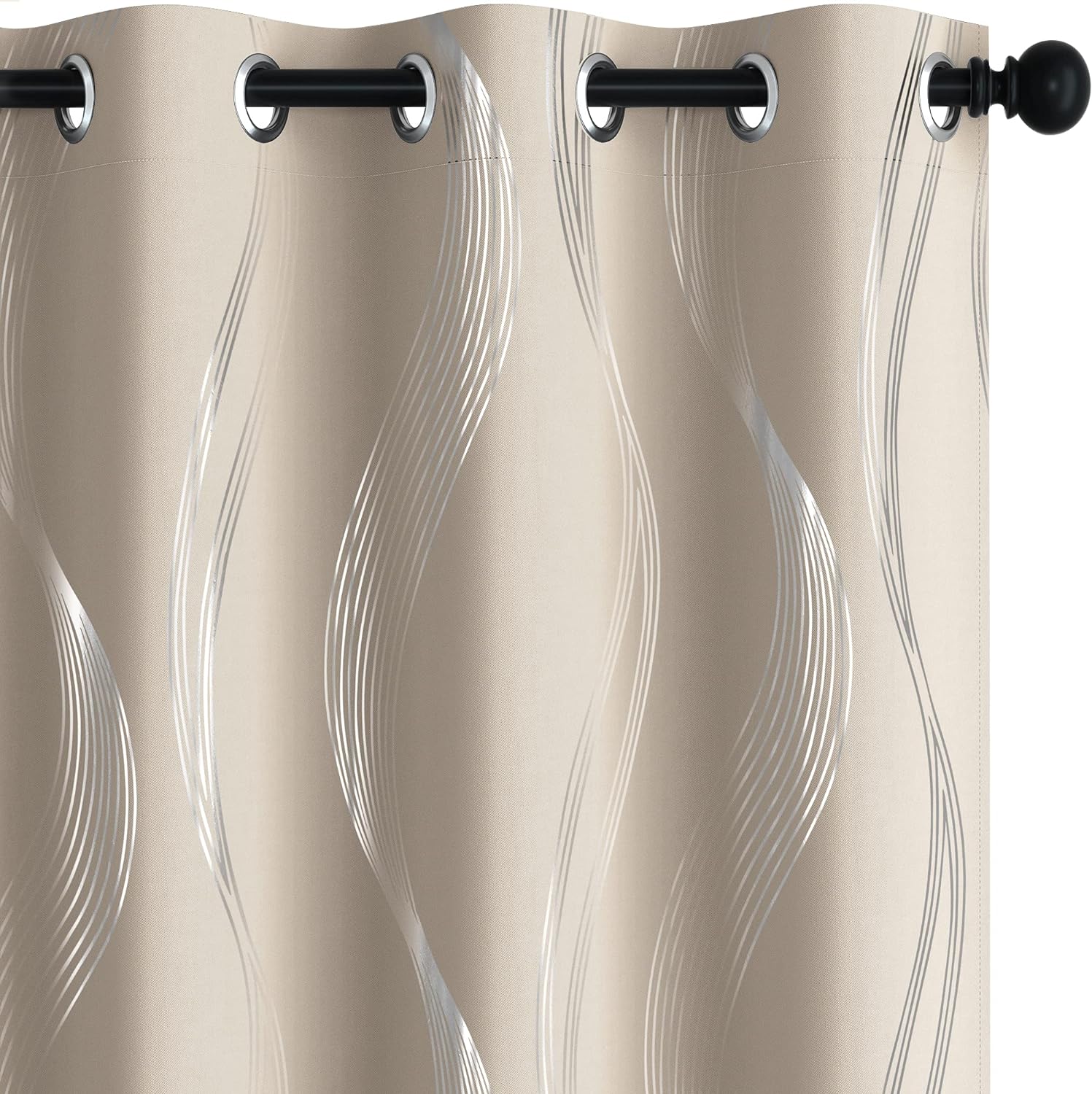 Blackout Wave Pattern Curtains by Deconovo