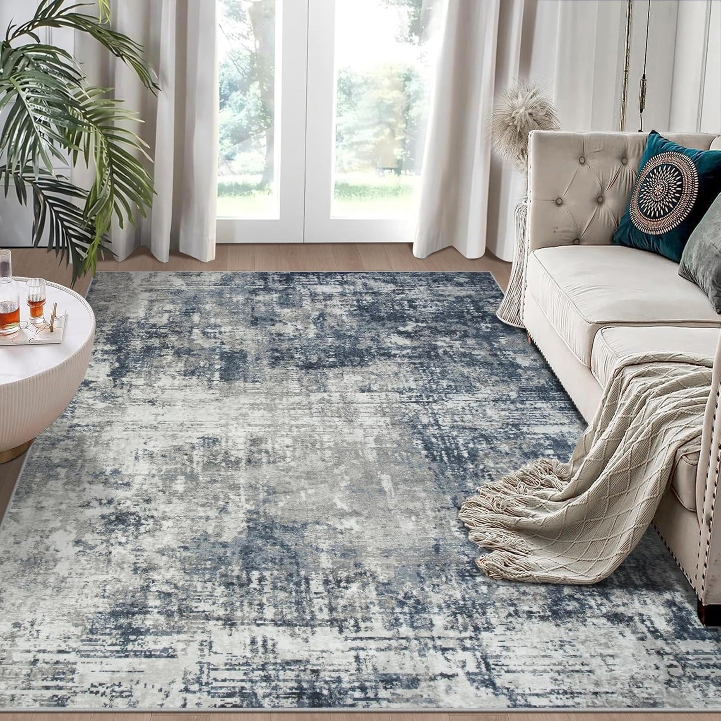 4x6 Area Rugs for Living Room: Modern Washable Carpet Design