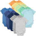 Honestbaby 10-Pack Short Sleeve Bodysuits 100% Organic (Style N238)