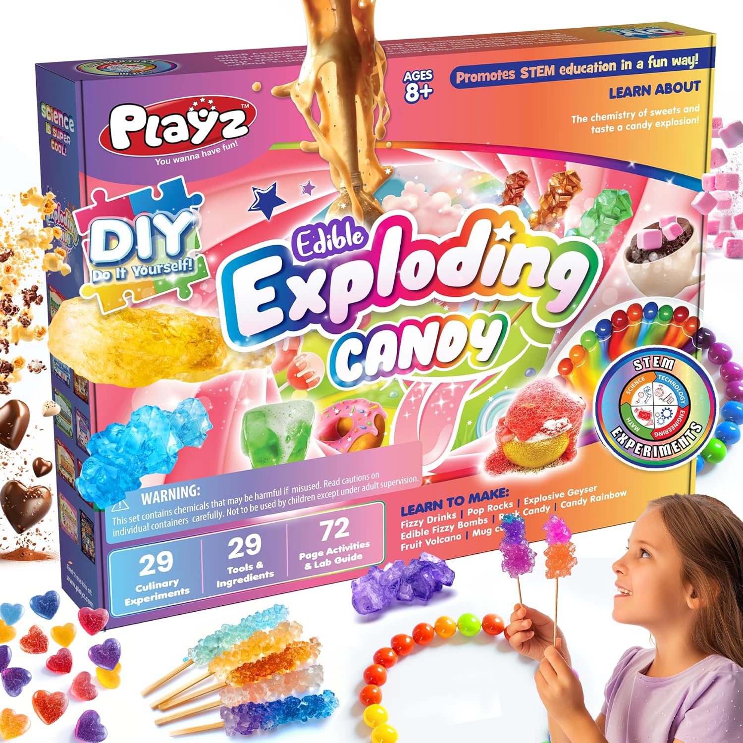 Playz Edible Exploding Candy Making Science Kit for Kids Fun