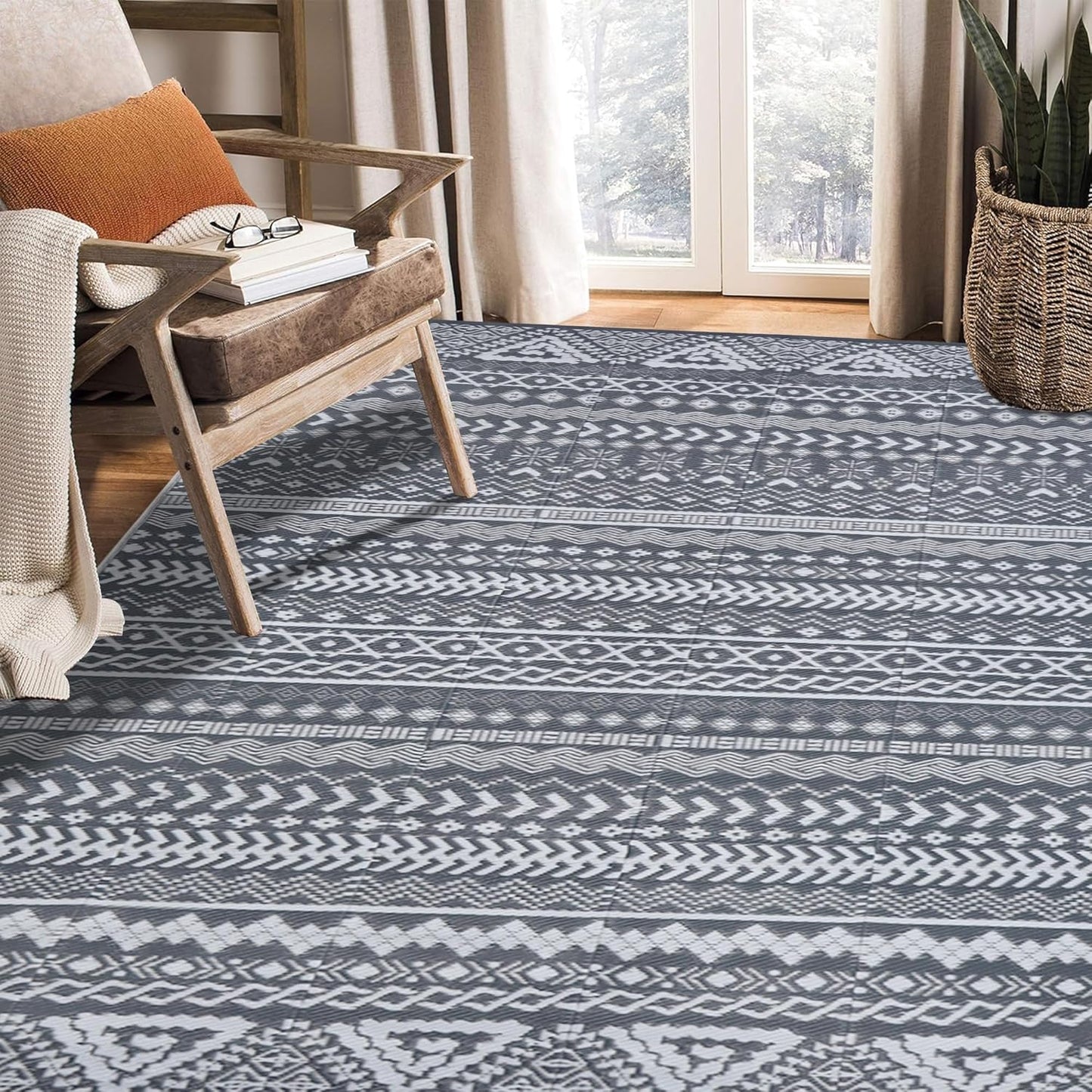 SAND MINE Reversible Mat for Indoor Outdoor Use, 6ft x 9ft