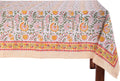 Clover Yellow 100% Cotton Square Tablecloth 60 x 60 in - Handblock