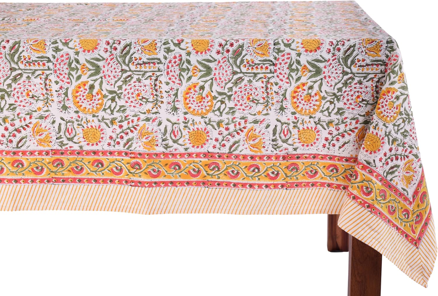 Clover Yellow 100% Cotton Square Tablecloth for Fall Decor