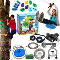 Zip Line Kit 100/120/150/200 ft - Up to 350 Lbs Backyard Zipline