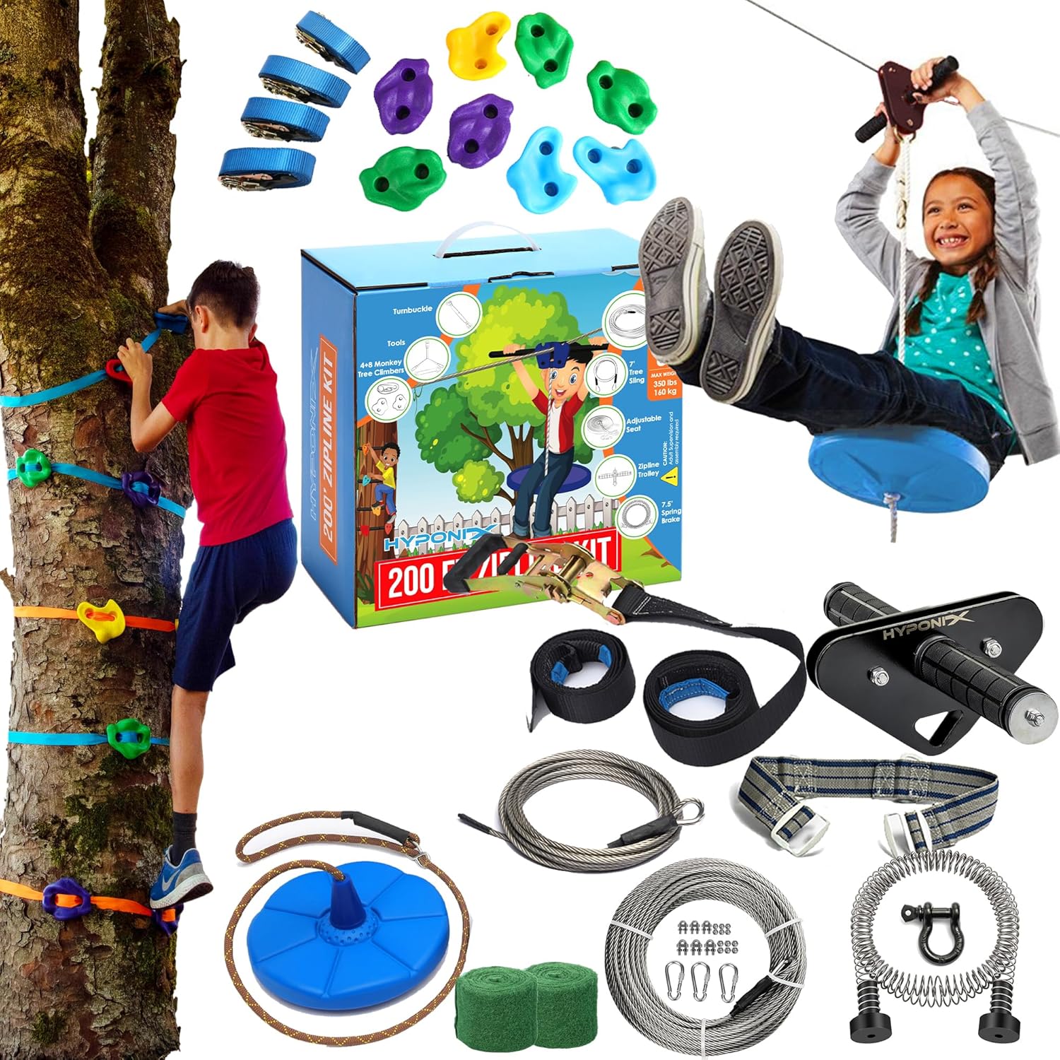 Zip Line Kit for Kids and Adults - Backyard Adventure Fun