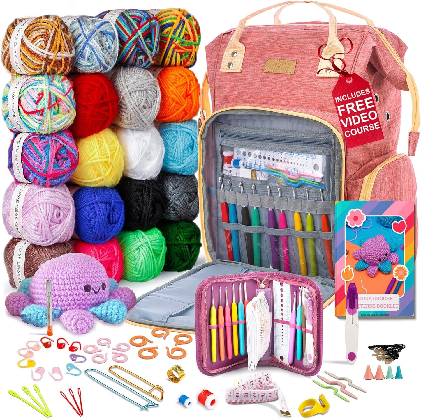 MODDA Crochet Kit for Beginners - Complete Crochet Set for Fun