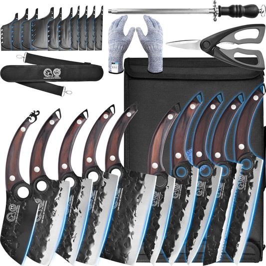 XYJ Professional Kitchen Knife Set with High-Carbon Steel Blades