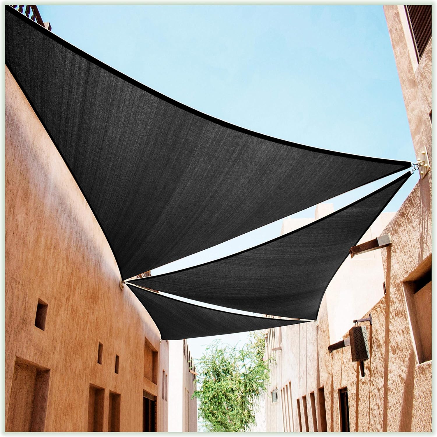 Durable Black Right Triangle Sun Shade Sail 6ft x 9ft x 10ft