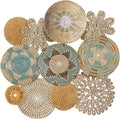 Boho Hanging Wall Basket Decor 11 Pc Set - Handmade Bulrush Wall Art