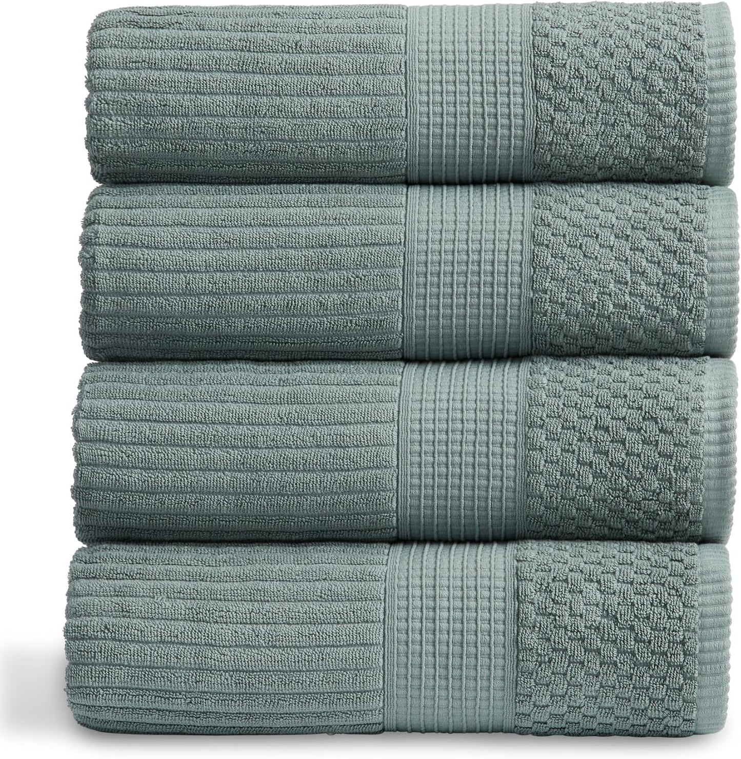 100% Cotton Bath Towel Set of 4 - Super Soft & Absorbent