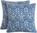 Ridhi Hand Block Print 18x18 Baby Blue Pillow Covers Set of 2
