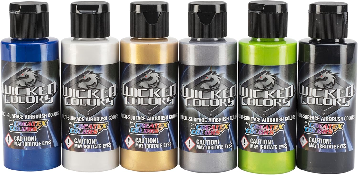 Wicked Colors 2-Ounce Airbrush Set with Pearlescent Finish