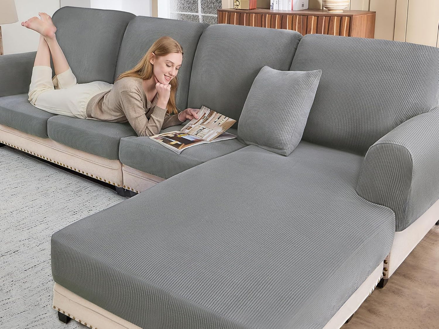 Sectional Couch Covers for Sofa Cushion L Shaped Couch Cover