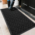Large Door Mat 47x24 All-Season Waterproof Doormat - Black