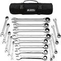 Jaeger 18pc Metric TightSpot 90-Tooth Ratcheting Wrench Set
