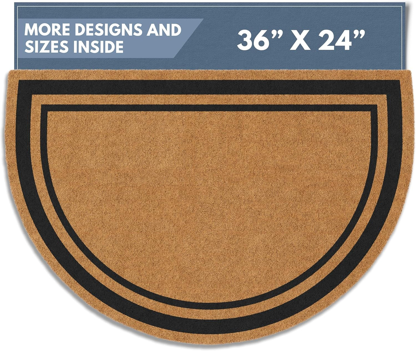Natural Coco Coir Doormat for Front Door & Outdoor Entrance