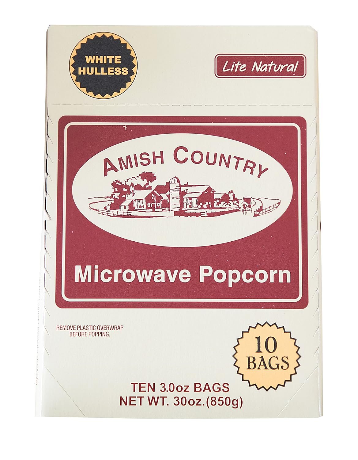 10 Bags Lite Natural White Microwave Popcorn