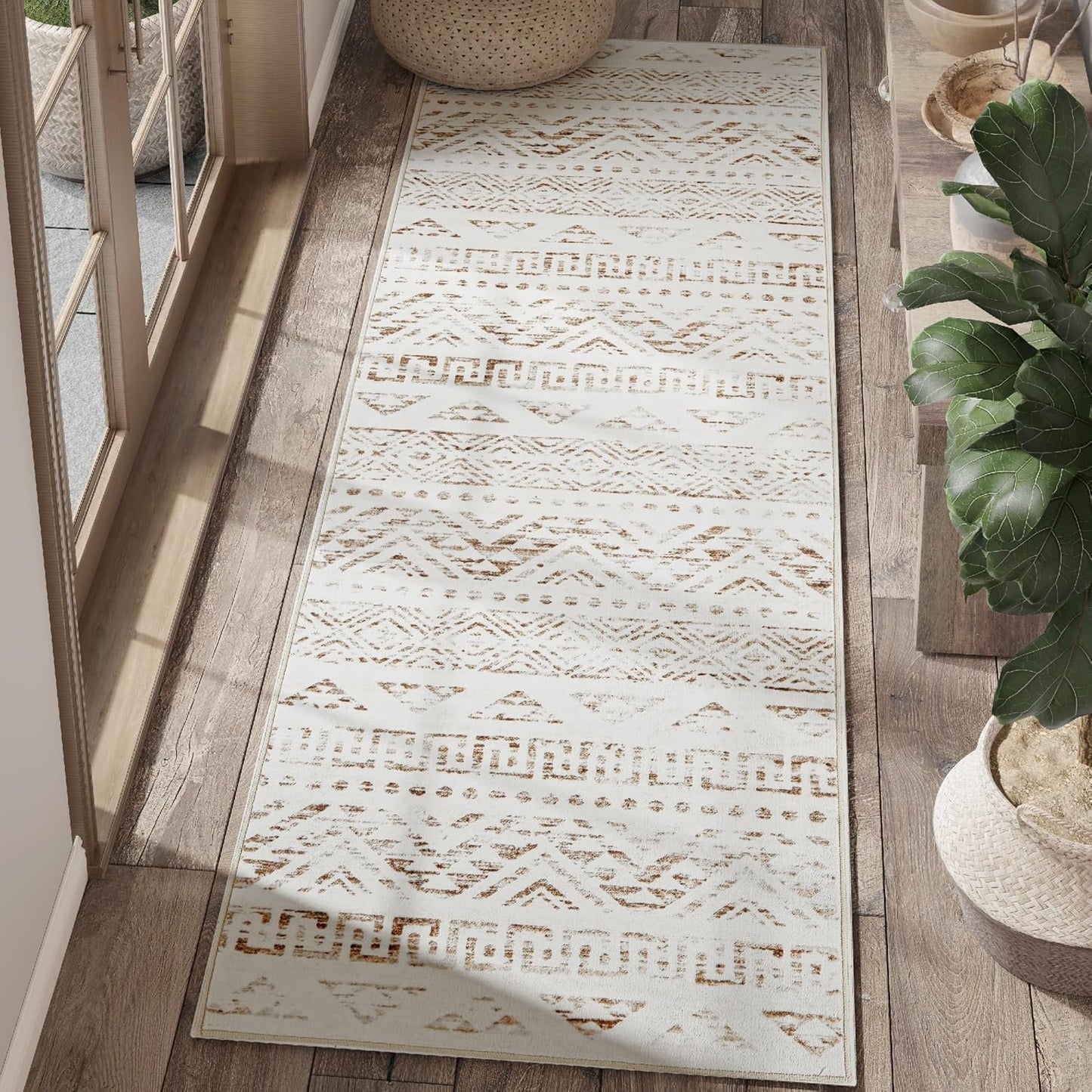 Boho Runner Rug 2x6 - Stylish Moroccan Non-Slip Design