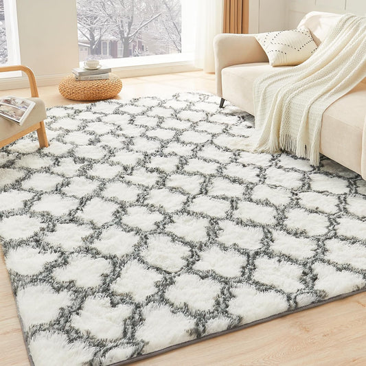 Litanika 6x9 Geometric Shag Area Rug for Cozy Home Decor