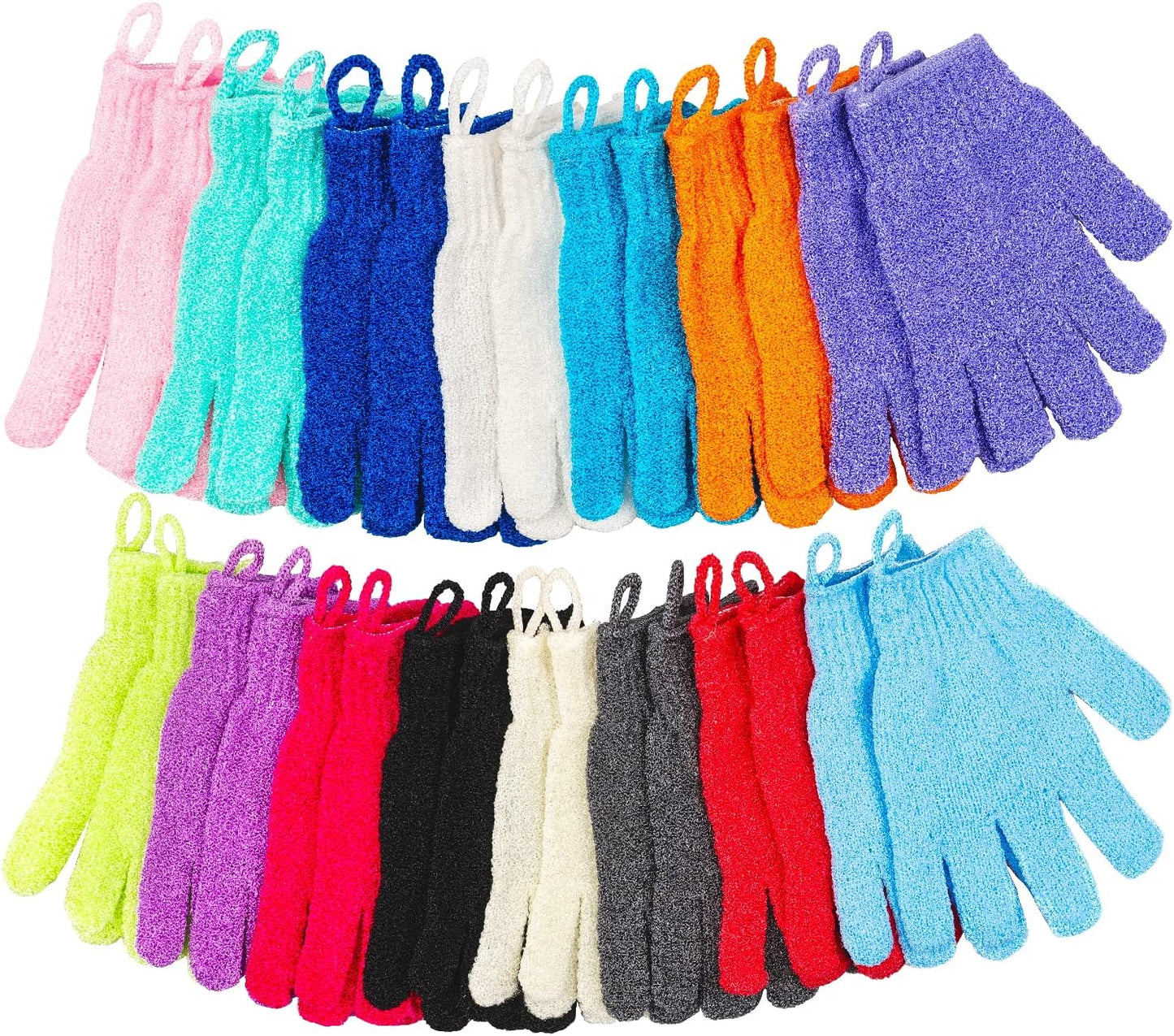 15 Colors Exfoliating Gloves for Deep Cleanse by Aisuly