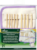 Clover Interchangeable Tunisian Crochet Hook Takumi Combo Set - Bamboo