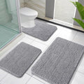 OLANLY Chenille Bath Rug Set 3 Piece - Soft Absorbent Quick-Dry