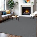 IOHOUZE Washable Area Rug 6x9 Dark Grey - Durable Non-Slip Mat