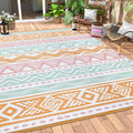 Outdoor Rug 8x10 Patio Waterproof Reversible Plastic Straw Rug
