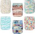 Cloth Diapers for Babies Reusable One Size Pocket 6 Diapers + 6