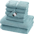SEMAXE Bath Towel Set 8 Piece Cotton Towels - Soft, Absorbent Blue