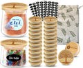 Oui Yogurt Jar Lids Bamboo Tree of Life 24-Pack for Storage