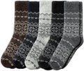 Merino Wool Mid-Calf Socks 5 Pairs - Cozy Winter Comfort