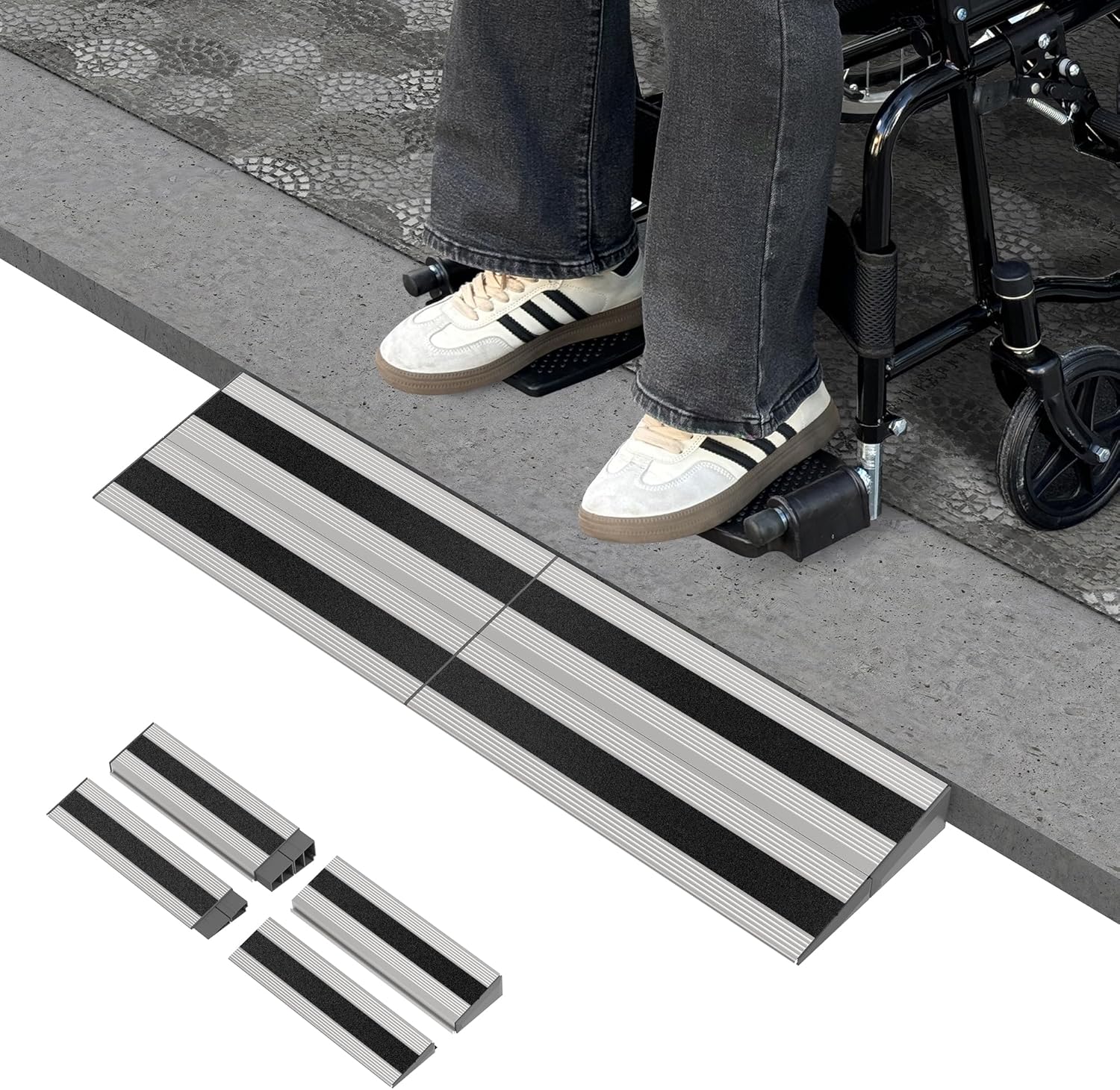 2in Rise Modular Threshold Ramp for Doorways and Steps