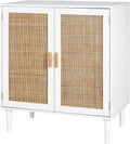 Finnhomy Rattan Door Sideboard Buffet Cabinet for Stylish Storage