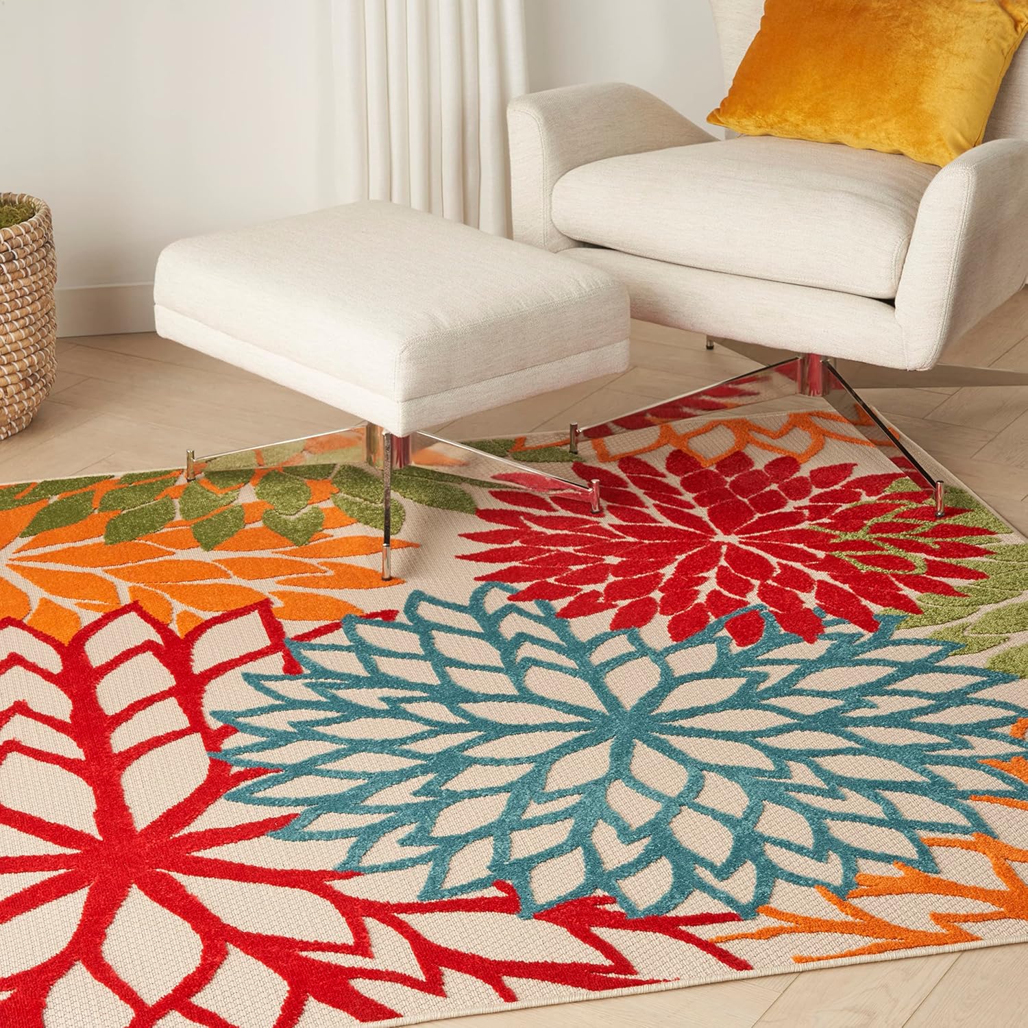 Nourison Home Aloha Tropical Area Rug for Indoor and Outdoor Use
