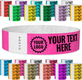 WristCo Neon Pink Custom Imprint Tyvek Wristbands - Bulk 5,000 Count