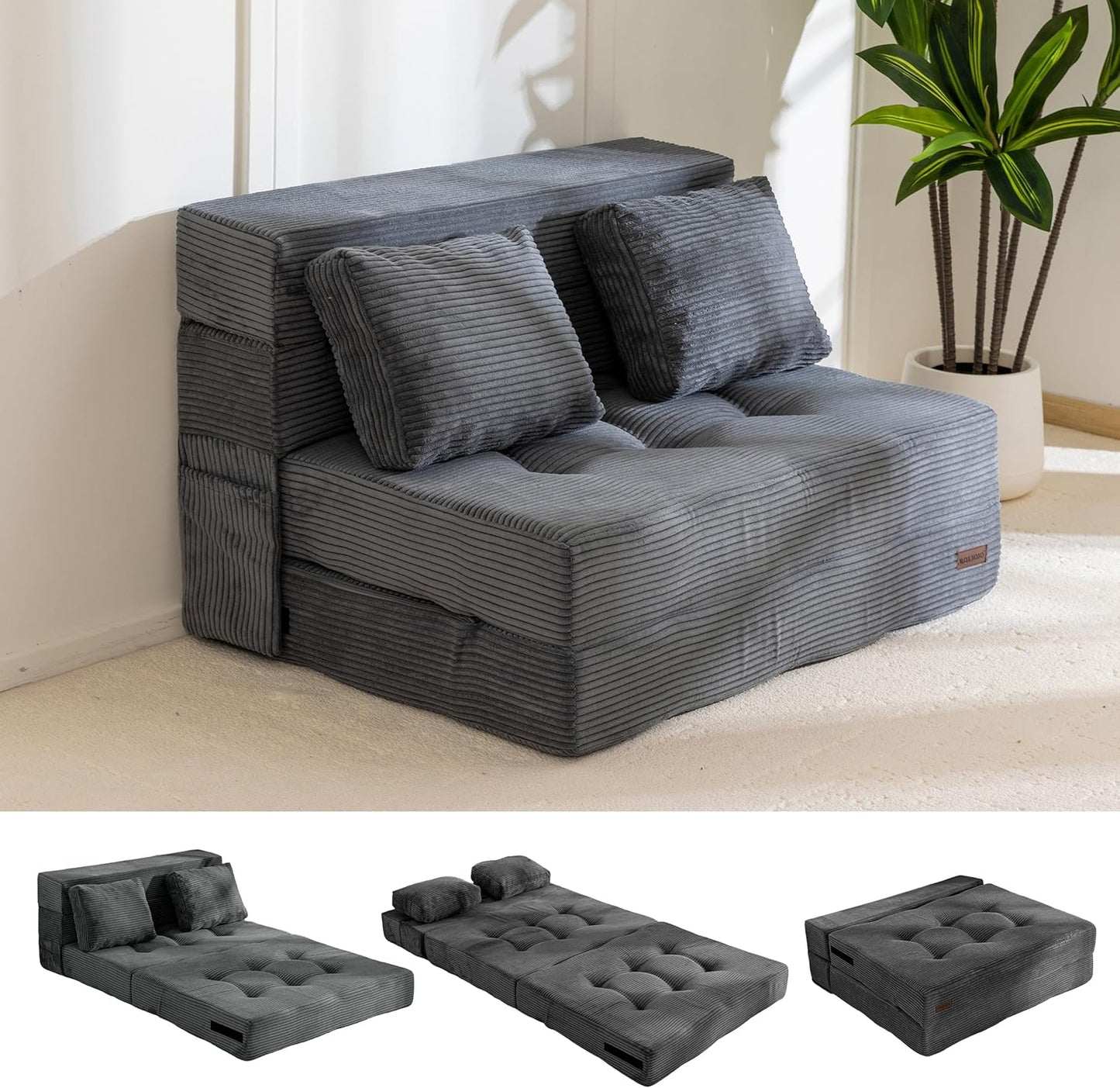 MAXYOYO Convertible Sofa Bed: 4 in 1 Tufted Sleeper Couch