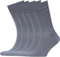 VRD Mens Dress Socks 5-Pack Bamboo Rayon Mid-Calf Crew Socks