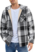 Men's Flannel Fleece Jacket Sherpa Lined Zip Up Hoodie - Warm Everyday