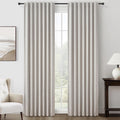 Pleat Linen Blend Room Darkening Curtains 84 in Length - Natural