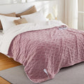 King Size Sherpa Electric Blanket Dual Control - Dusty Pink