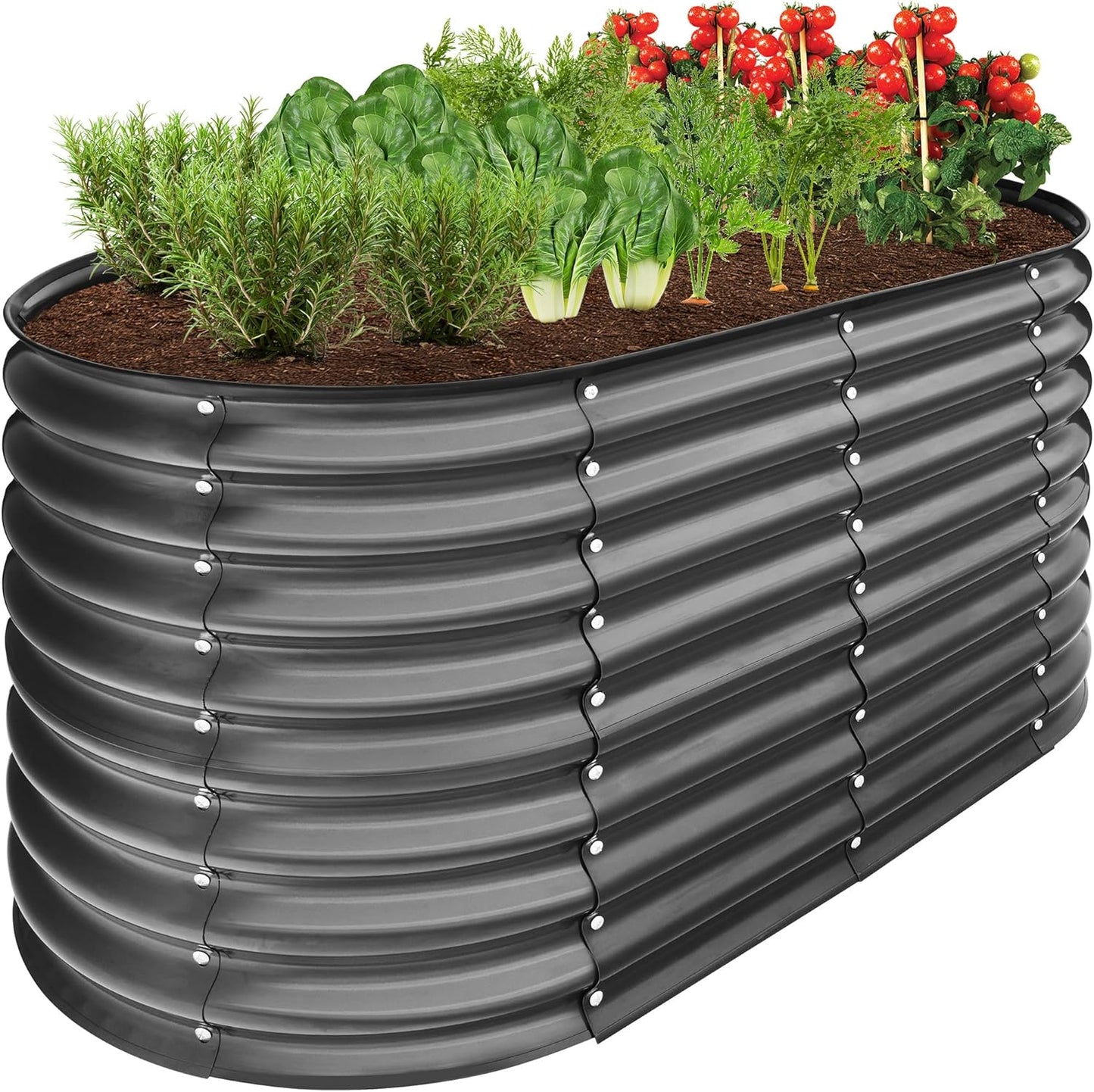 Outdoor Metal Raised Garden Bed for Vegetables and Flowers