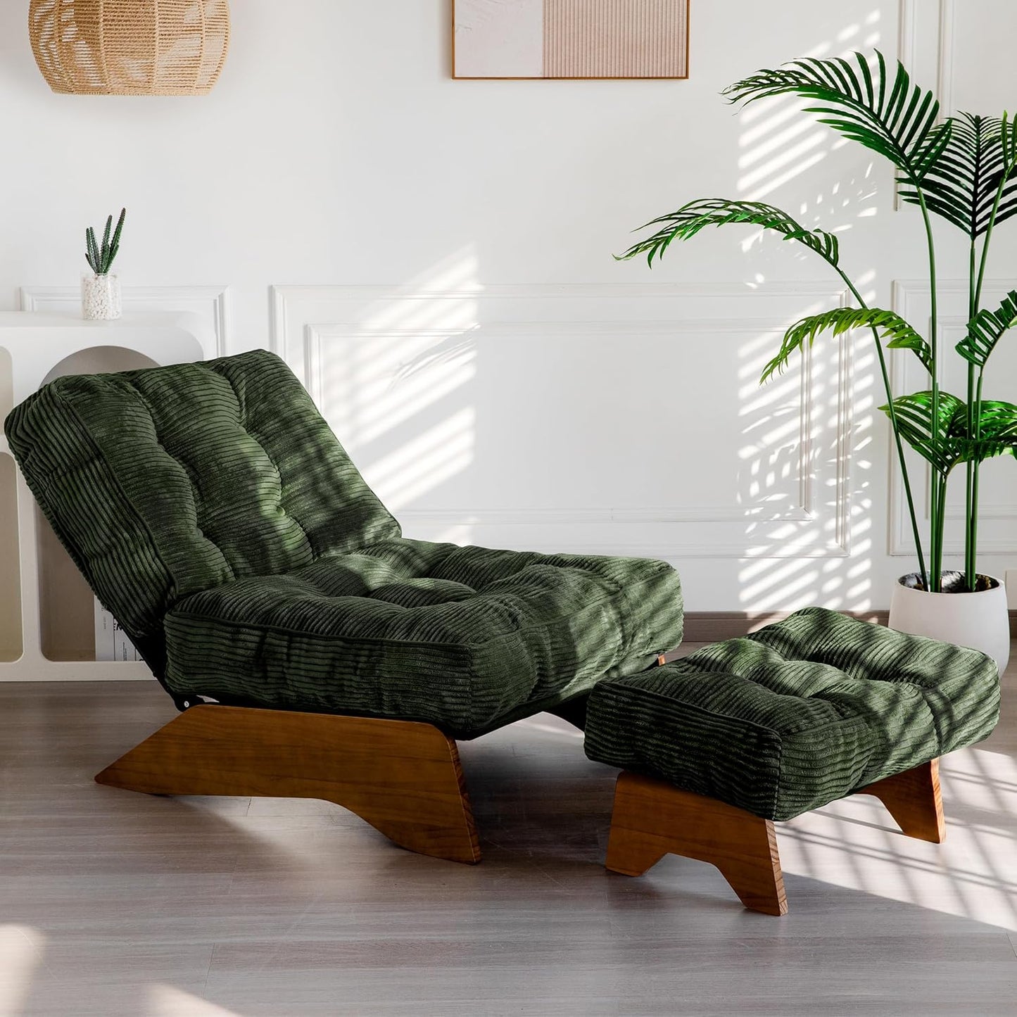 MAXYOYO Accent Chair with Ottoman for Cozy Living Room Relaxation