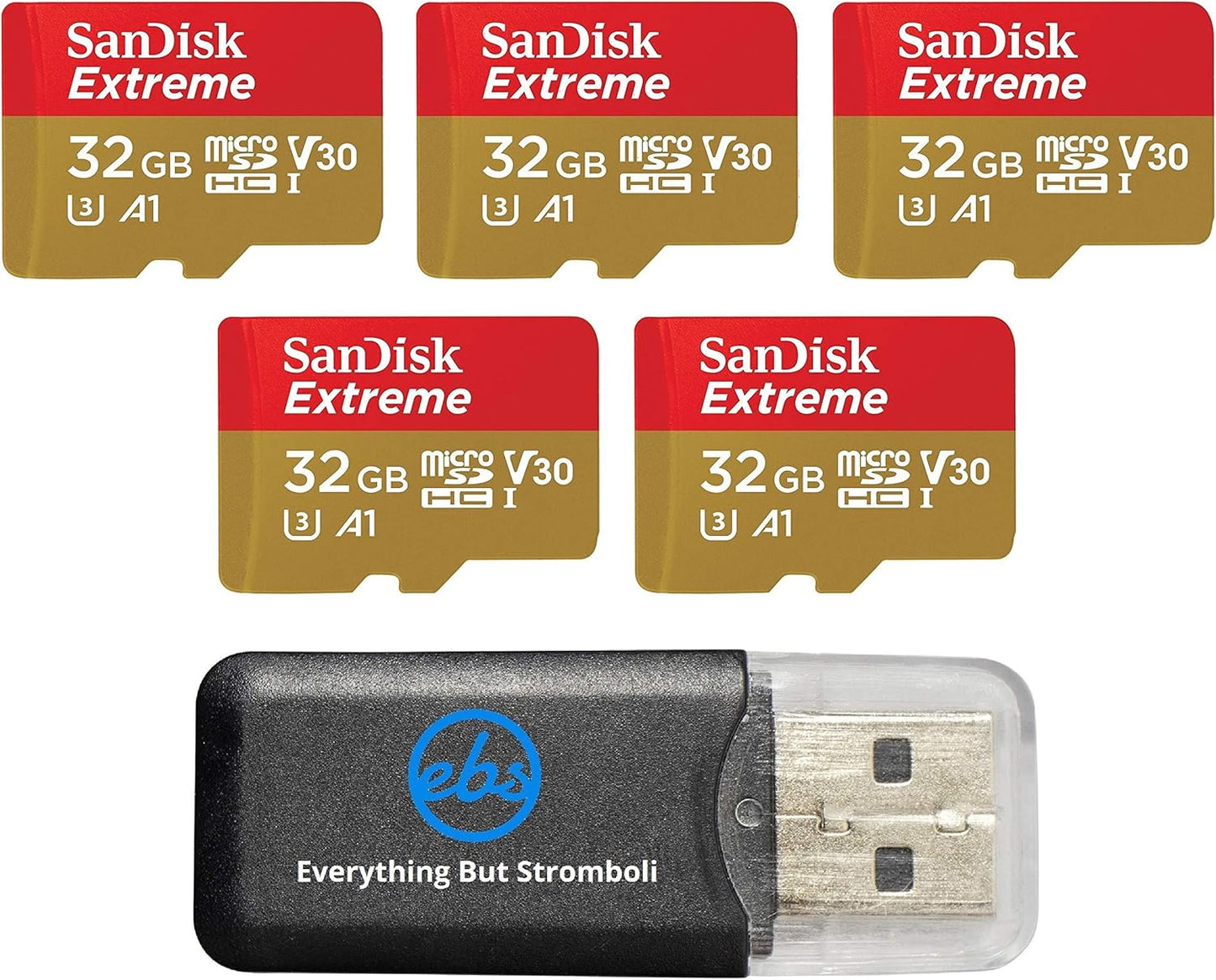 4K Video Speed 30 SanDisk 32GB (x5) MicroSD Bundle