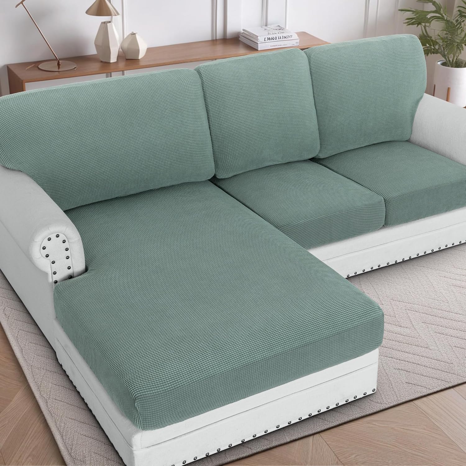 H.VERSAILTEX Sectional Couch Covers for L Shape Sofa Protection
